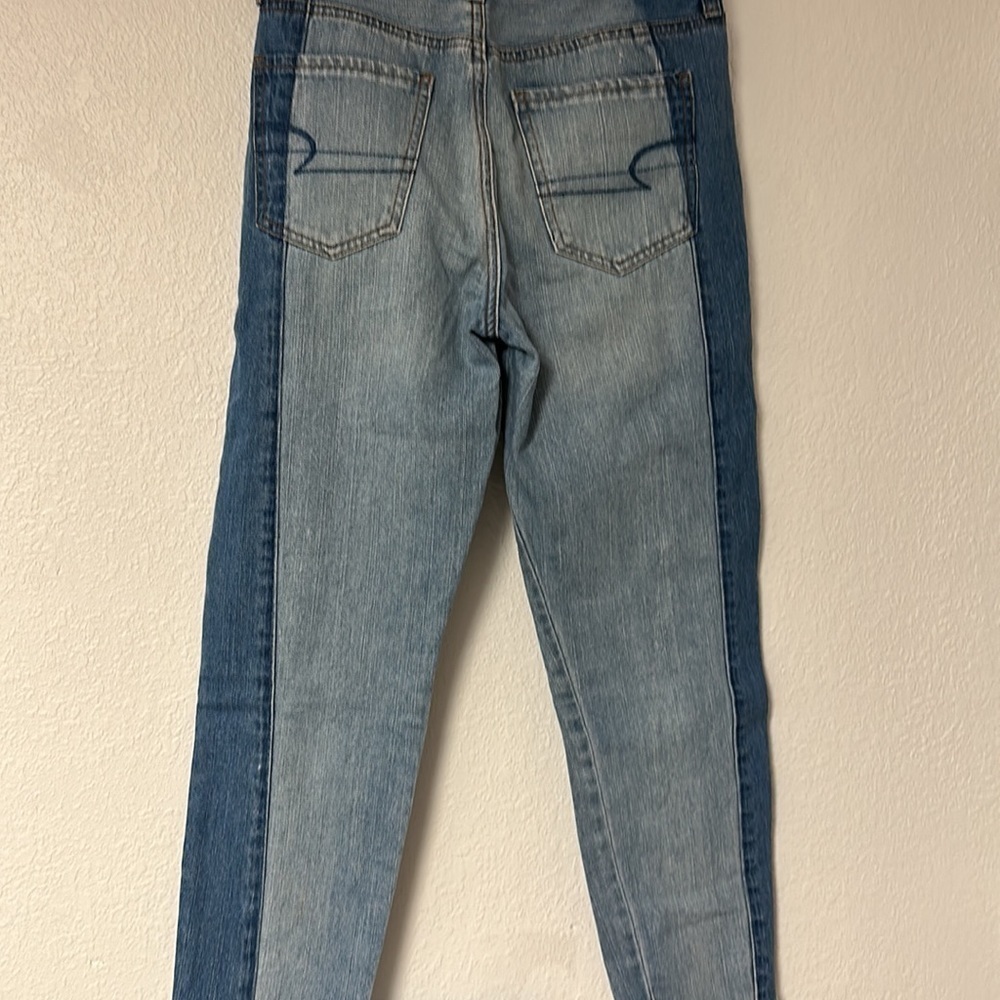 High Rise Color Block Jeans - Picture 6 of 14